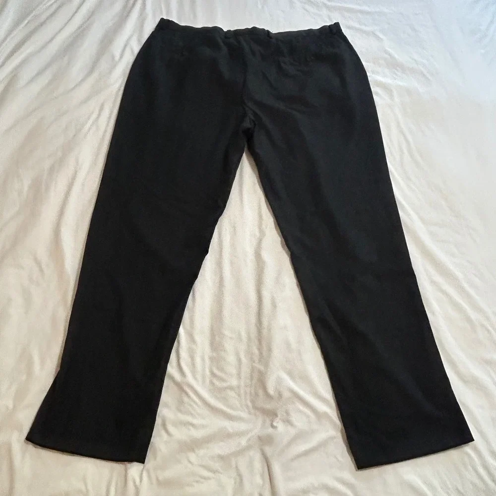 Joseph & Feiss Mens Dress Pants 42x32 Black Wool Blend Flat Front